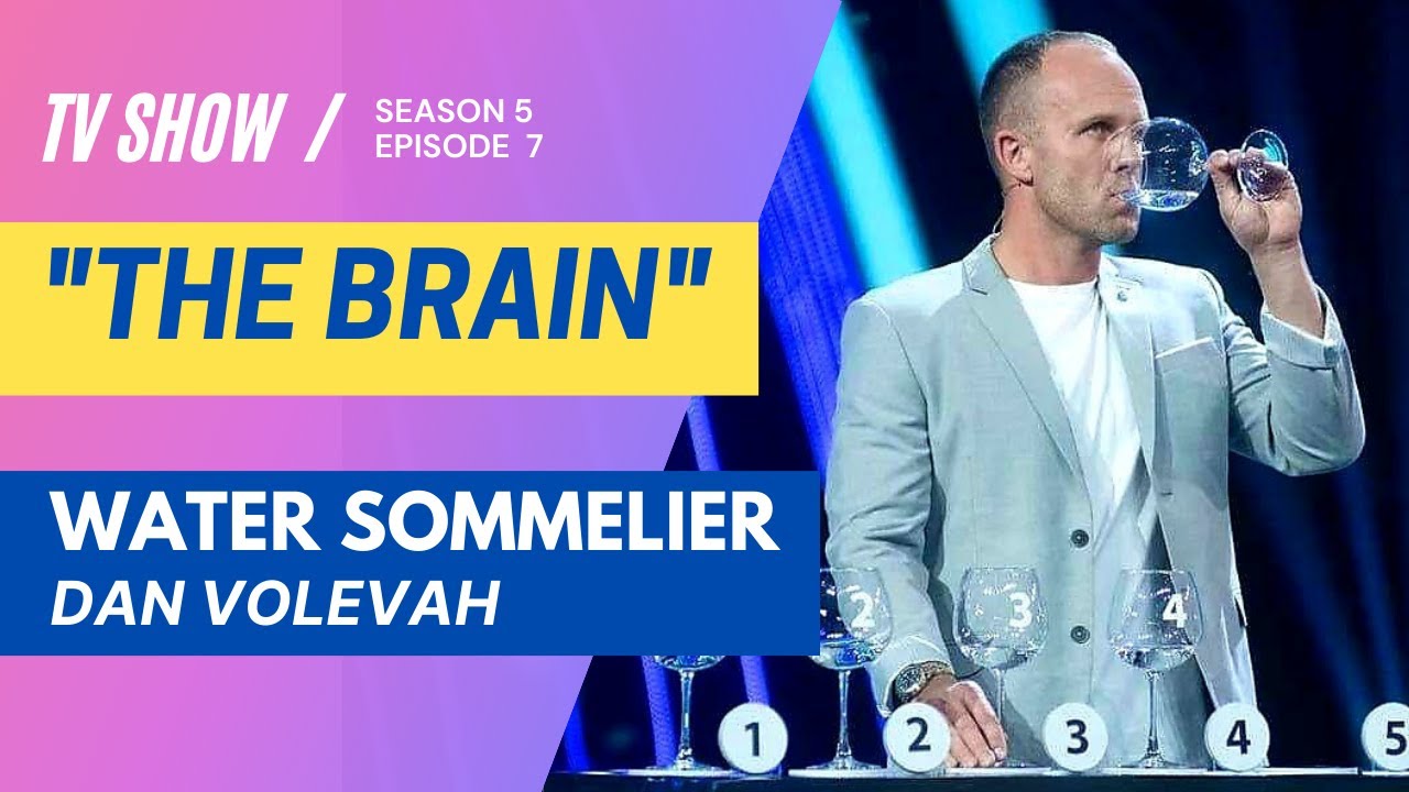 Water Sommelier Dan Volevah in Talent Show "The Brain". Russia, Moscow Season 5. Episode 7